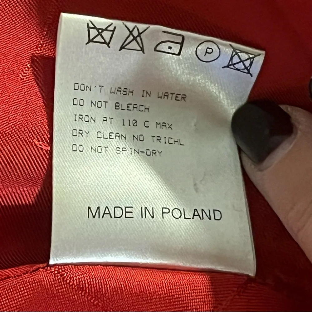 Vintage Carolina Herrera New York Red Virgin Wool Jacket – Size 16 - Picture 14 of 16